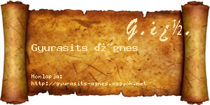 Gyurasits Ágnes névjegykártya